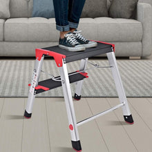 Load image into Gallery viewer, 2 Step Aluminum Ladder Folding Non-Slip Platform 330Lbs Load
