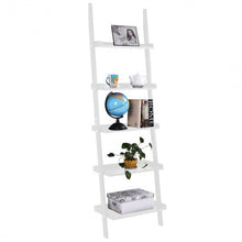Load image into Gallery viewer, 5-Tier Leaning Wall Display Bookcase-White

