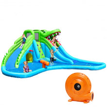 Load image into Gallery viewer, Crocodile Inflatable Water Slide Climbing Wall Bounce House
