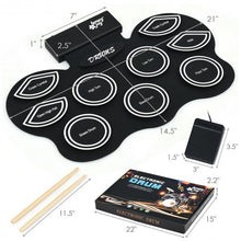 Load image into Gallery viewer, 9 Pads Electronic Drum Set with LED Lights Headphone
