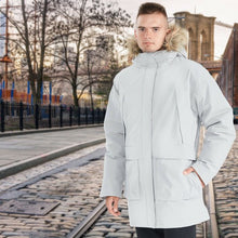 Load image into Gallery viewer, Men's Hooded Insulated Winter Puffer Parka Coat-Gray-L
