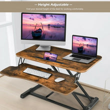 Load image into Gallery viewer, Converter Adjustable Riser Stand Desk with Keyboard Tray-Brown
