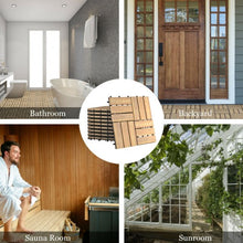 Load image into Gallery viewer, 10 PCS 12" x 12" Acacia Wood  Interlocking Check Deck Tiles

