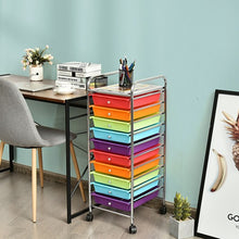 Load image into Gallery viewer, 10 Drawer Rolling Storage Cart Organizer-Multicolor
