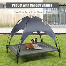 Load image into Gallery viewer, Portable Elevated Outdoor Pet Bed with Removable Canopy Shade-36"
