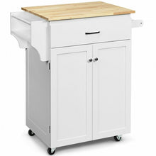 Load image into Gallery viewer, Utility Rolling Storage Cabinet Kitchen Island Cart with Spice Rack-White
