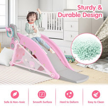 Load image into Gallery viewer, 4-in-1 Toddler Slide and Rocking Horse Playset with Basketball Hoop-Pink
