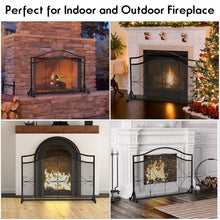 Load image into Gallery viewer, Single Panel Fireplace Screen Free Standing Spark Guard Fence
