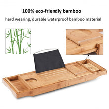 Load image into Gallery viewer, Bamboo Bathtub Extendable Sides Caddy Tray with Soap Dish

