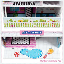 Load image into Gallery viewer, 3 Level Kids Pretend Play Doll Cottage House
