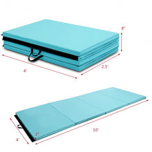 Load image into Gallery viewer, 4' x 10' x 2" Thick Folding Panel Aerobics Exercise Gymnastics Mat-Blue
