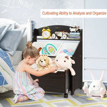 Load image into Gallery viewer, Kids Wooden Toy Storage Unit Organizer w/ Rolling Toy Box &amp; Plastic Bins-CF
