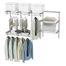 Load image into Gallery viewer, 3 to 6 ft Wall-Mounted Closet System Organizer Kit with Hang Rod -Gray
