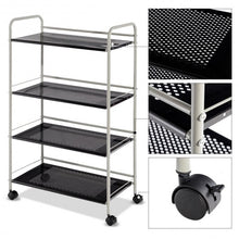 Load image into Gallery viewer, 4 Tiers Rolling Storage Cart Utility Trolley
