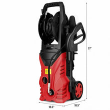 Load image into Gallery viewer, 1800W 2030PSI Electric Pressure Washer Cleaner with Hose Reel-Red
