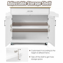 Load image into Gallery viewer, Rolling Kitchen Island Cart with Towel and Spice Rack-White
