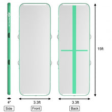 Load image into Gallery viewer, 15FT Air Track Inflatable Gymnastics Tumbling Mat -Green
