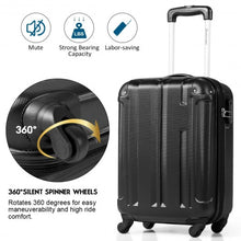 Load image into Gallery viewer, 18" ABS Lightweight Hardshell Luggage Suitcase with 4-Wheel-Black
