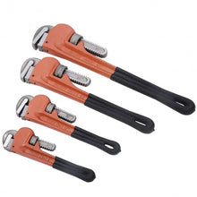 Load image into Gallery viewer, 4 Pcs Adjustable 8" 10" 14" 18" Heavy Duty Pipe Wrench Set Monkey Heat Treated
