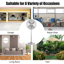 Load image into Gallery viewer, 16" Metal Adjustable Oscillating Pedestal Fan-Silver
