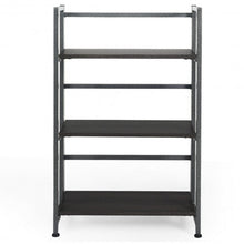 Load image into Gallery viewer, 3-Tier Portable Display Folding Bookshelf Storage Shelf-Silver
