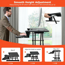 Load image into Gallery viewer, Height Adjustable Standing Desk Converter with Removable Keyboard Tray-Black
