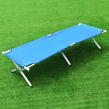 Load image into Gallery viewer, Outdoor Hiking Portable Aluminum Folding Camping Bed with Bag-Blue
