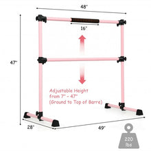 Load image into Gallery viewer, 4 ft Portable Ballet Freestanding Adjustable Double Dance Bar-Pink
