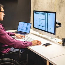 Load image into Gallery viewer, 51 lbs TV Wall Mount Hydraulic Arm Adjustable Monitor Bracket-Silver
