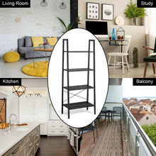 Load image into Gallery viewer, 4-Tier Ladder Shelf Bookcase Bookshelf Display Rack Plant Stand-Silver
