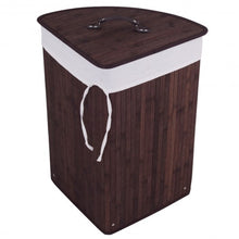 Load image into Gallery viewer, Corner Bamboo Hamper Laundry Basket-Brown

