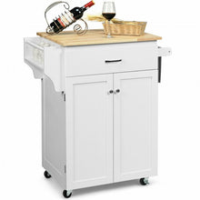 Load image into Gallery viewer, Utility Rolling Storage Cabinet Kitchen Island Cart with Spice Rack-White
