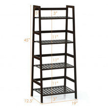 Load image into Gallery viewer, 4-Tier Bamboo Ladder Shelf-Brown
