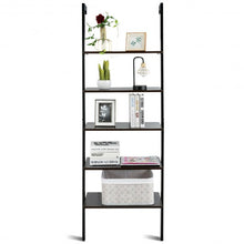 Load image into Gallery viewer, 5-Tier Wood Wall Mounted Bookshelf with Metal Frame
