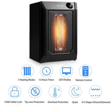 Load image into Gallery viewer, 1500 W Remote Control Portable Electric Digital Quartz Space Heater
