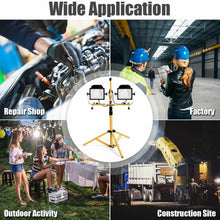 Load image into Gallery viewer, 200 W 20 000 lm LED Dual-Head Work Light with Stand
