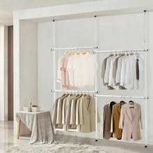 Load image into Gallery viewer, Double 2 Tier Adjustable &amp; Telescopic Clothes Hangers
