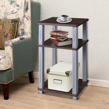 Load image into Gallery viewer, 3 Tier End Table Multipurpose Shelf Night Stand Display Shelving-Coffee
