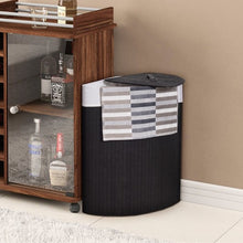 Load image into Gallery viewer, Corner Bamboo Hamper Laundry Basket-Black
