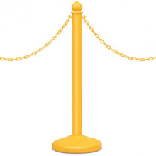 Load image into Gallery viewer, 6PC Set 39.5" Chain C-Hooks Fillable Base Plastic Stanchion -Yellow
