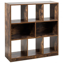 Load image into Gallery viewer, Open Compartments Industrial Freestanding Bookshelf-Brown
