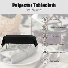 Load image into Gallery viewer, 10 pcs 60" x 126" Rectangle Polyester Tablecloth-Black
