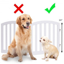 Load image into Gallery viewer, 24" Configurable Folding Free Standing 4 Panel Wood Pet Fence-White
