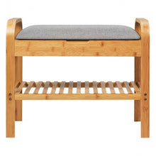 Load image into Gallery viewer, Shoe Rack Bench Bamboo with Storage Shelf -Natural
