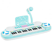 Load image into Gallery viewer, Multifunctional 37 Electric Keyboard Piano with Microphone-Blue
