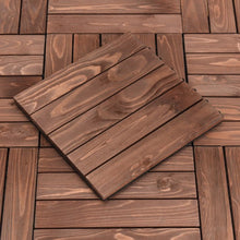 Load image into Gallery viewer, 11 Pcs 12" x 12" Patio Fir Wood Pavers Interlocking Decking Flooring

