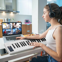 Load image into Gallery viewer, 2 in 1 Attachable Digital Piano Keyboard 88/44 Touch sensitive Key w/ MIDI-White
