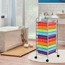 Load image into Gallery viewer, 10 Drawer Rolling Storage Cart Organizer-Multicolor
