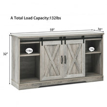 Load image into Gallery viewer, 59" TV Stand with Adjustable Shelf and Sliding Barn Door Cabinet-Gray
