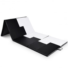 Load image into Gallery viewer, Gymnastics Mat Folding Portable Exercise Aerobics Exercise Mat-Black &amp; White
